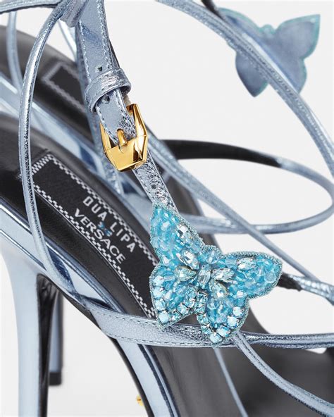 crystal butterflies metallic sandals by versace